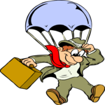 Businessman Parachuting