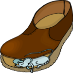 Mouse Sleeping in Shoe Clip Art