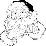 Santa Pointing Clip Art