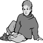 Boy Sitting 2 Clip Art