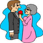 Groom & Mother Clip Art