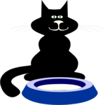 Cat & Milk Clip Art