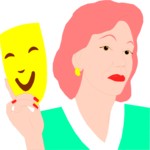 Woman with Comedy Mask