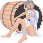 Man by Barrel Clip Art