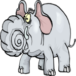 Elephant - Trunk Rolled Up Clip Art