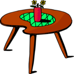 Table & Flowers 3 Clip Art