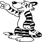 Tiger Pointing 1 Clip Art