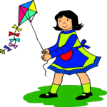 Flying a Kite 3 Clip Art