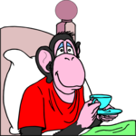 Chimp in Bed Clip Art