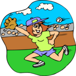 Softball - Player 6 Clip Art