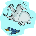 Elephant Flying 2 Clip Art