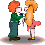 Children Kissing Clip Art