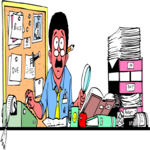 Desk Scene - Man 2 Clip Art