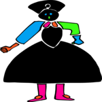 Wood Puppet Evening Woman Clip Art