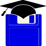 Disk & Grad Cap Clip Art