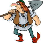 Peasant with Shovel Clip Art