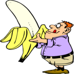 Man with Large Banana Clip Art