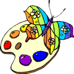 Butterfly & Palette Clip Art