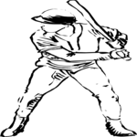 Baseball - Batter 13 Clip Art