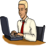 Man at Laptop 3 Clip Art