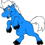 Horse - Blue Clip Art