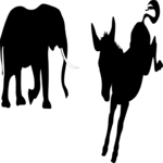 Donkey & Elephant 3 Clip Art