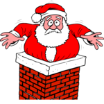 Santa in Chimney 09 Clip Art