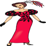 Woman in Dress 75 Clip Art