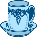 Antique Style Cup & Saucer 1 Clip Art