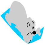 Bear on Toboggan Clip Art