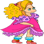 Girl in Dress 23 Clip Art