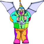 Clown with Wings Clip Art