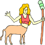 Woman-Horse Clip Art