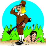 Pilgrim & Indian 2 Clip Art