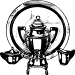 Antique Style Coffee Service Clip Art