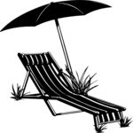 Lounge Chair & Umbrella Clip Art