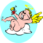 Cherub Sunbathing Clip Art