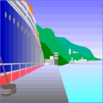 Cruise Ship - Docked Clip Art