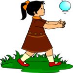 Girl with Ball 5 Clip Art