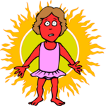 Sunburn - Girl Clip Art