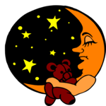 Moon & Teddy Bear Clip Art