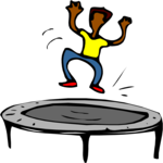 Boy on Trampoline 2 Clip Art