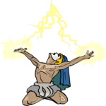 Man Summoning Lightning Clip Art