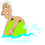 Swimming on Ball Clip Art