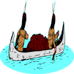 Native American Canoeing 3 Clip Art