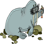 Walrus with Fish 2 Clip Art