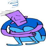 Curled Up & Sad Clip Art