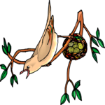 Bird Protecting Nest Clip Art