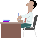 Man at Desk 06 Clip Art