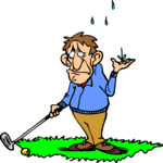 Golfer in the Rain